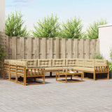 vidaXL Buiten bank set 10 pcs Naturel Massief Acacia Hout