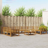 vidaXL Buiten bank set 10 pcs Naturel Massief Acacia Hout