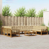 vidaXL Buiten bank set 10 pcs Naturel Massief Acacia Hout