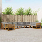 vidaXL Buiten bank set 10 pcs Naturel Massief Acacia Hout