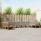 vidaXL Buiten bank set 10 pcs Naturel Massief Acacia Hout