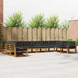 vidaXL Buiten bank set 10 pcs Naturel Massief Acacia Hout