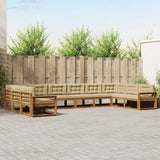 vidaXL Buiten bank set 10 pcs Naturel Massief Acacia Hout