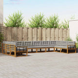 vidaXL Buiten bank set 10 pcs Naturel Massief Acacia Hout