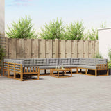 vidaXL Buiten bank set 11 pcs Naturel Massief Acacia Hout