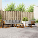 vidaXL Buiten bank set met kussen 7 pcs Natuurlijk en Crème