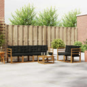 vidaXL Buiten bank set met kussen 7 pcs Natuurlijk en Crème