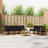 vidaXL Buiten bank set met kussen 8 pcs Natuurlijk en Crème