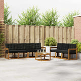 vidaXL Buiten bank set met kussen 8 pcs Natuurlijk en Crème