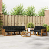 vidaXL Buiten bank set met kussen 8 pcs Natuurlijk en Crème