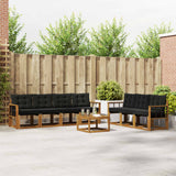 vidaXL Buiten bank set met kussen 8 pcs Natuurlijk en Crème