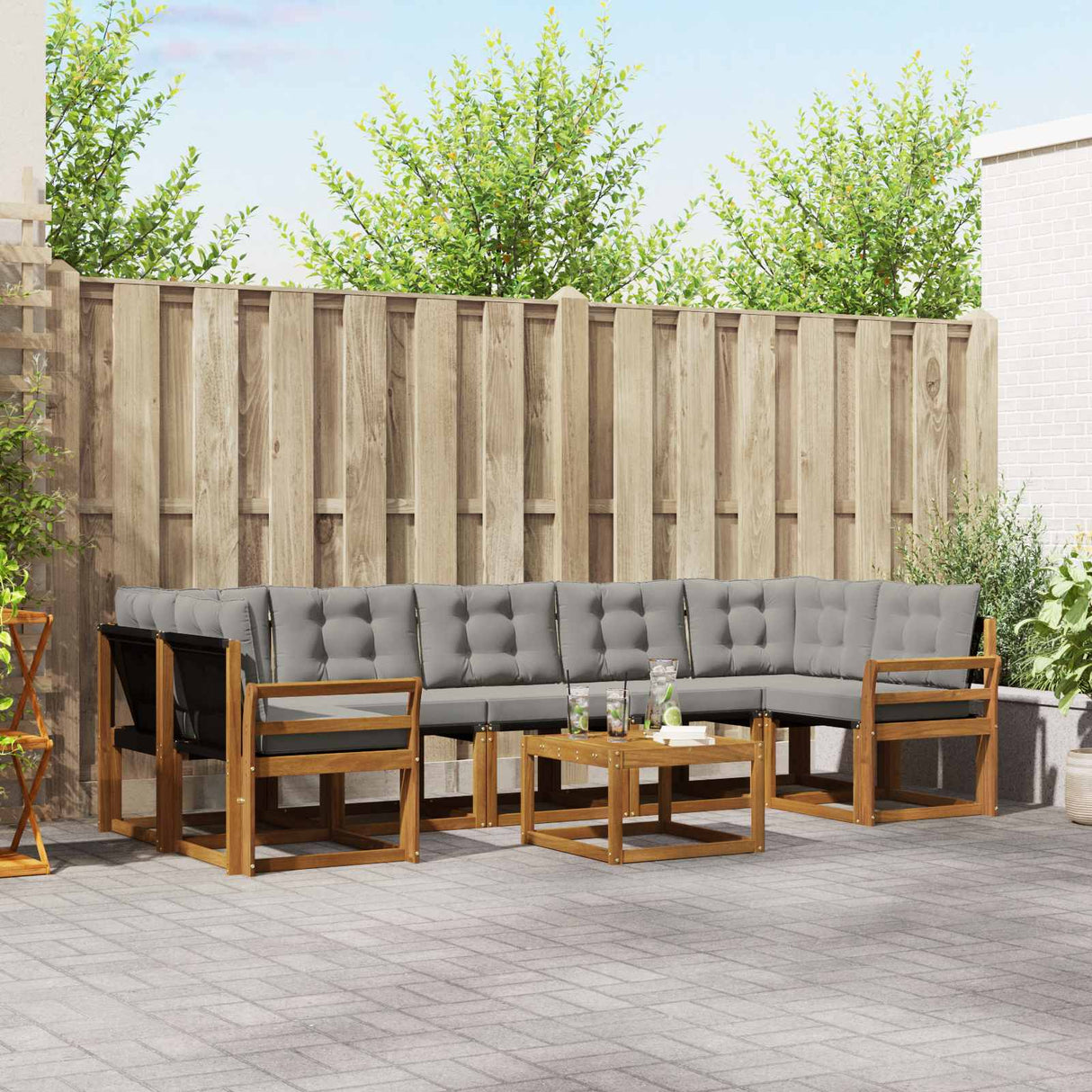 vidaXL Ensemble de banque de construction avec ustensiles 8 pcs Naturel et Crème