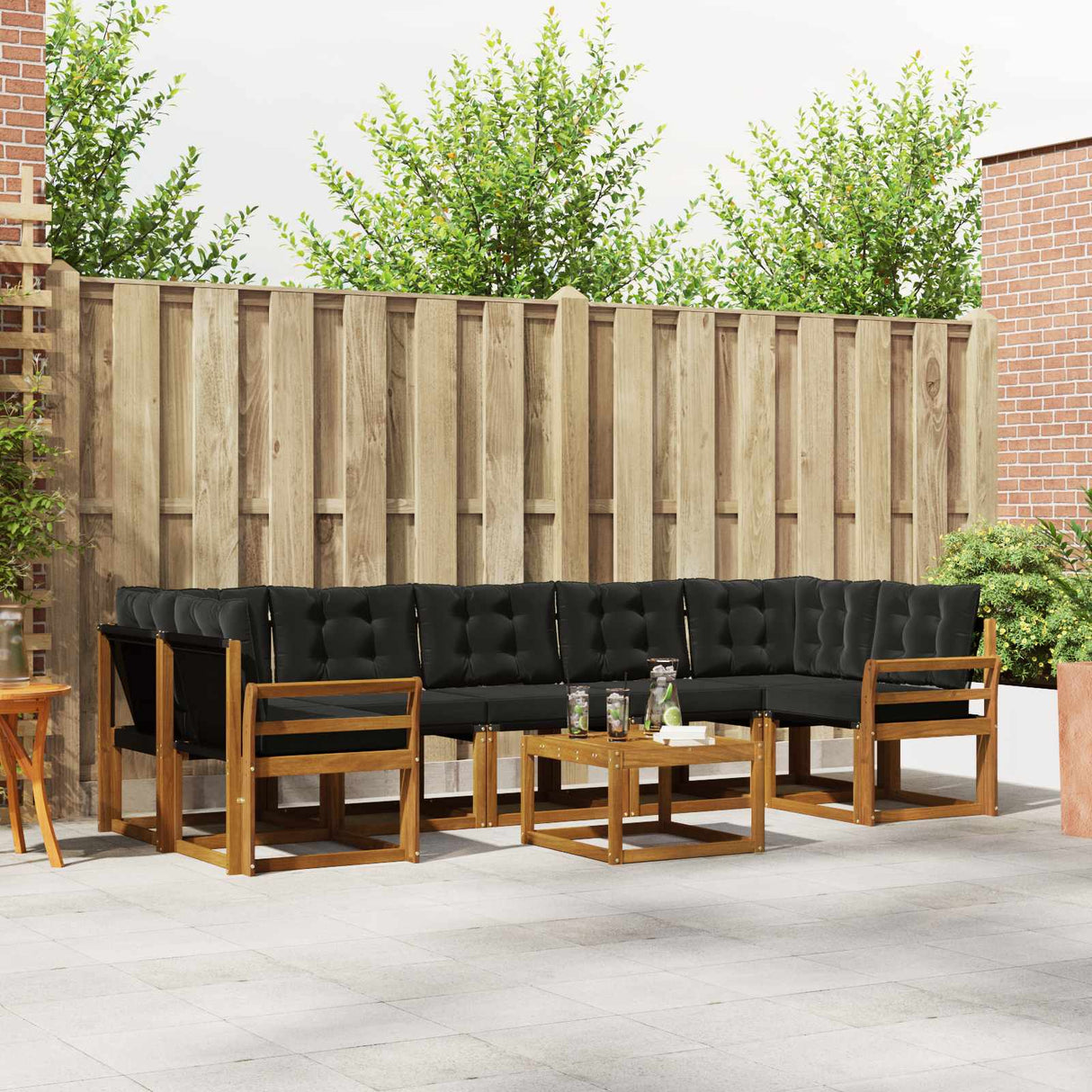 vidaXL Ensemble de banque de construction avec ustensiles 8 pcs Naturel et Crème