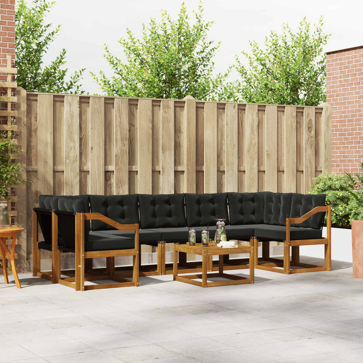 vidaXL Ensemble de banque de construction avec ustensiles 8 pcs Naturel et Crème