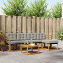 vidaXL Buiten bank set met kussen 6 pcs Natuurlijk en Crème