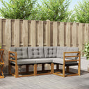 vidaXL Buiten bank set met kussen 4 pcs Natuurlijk en Crème