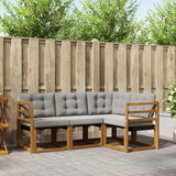 vidaXL Buiten bank set met kussen 4 pcs Natuurlijk en Crème