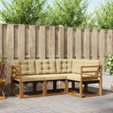 vidaXL Buiten bank set met kussen 4 pcs Natuurlijk en Crème