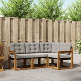 vidaXL Buiten bank set met kussen 4 pcs Natuurlijk en Crème