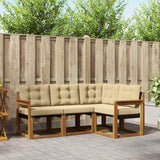 vidaXL Buiten bank set met kussen 4 pcs Natuurlijk en Crème