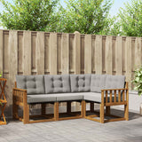 vidaXL Buiten bank set met kussen 4 pcs Natuurlijk en Crème