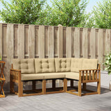 vidaXL Buiten bank set met kussen 4 pcs Natuurlijk en Crème