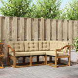 vidaXL Buiten bank set met kussen 4 pcs Natuurlijk en Crème