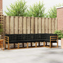 vidaXL Buiten bank set met kussen 6 pcs Natuurlijk en Crème