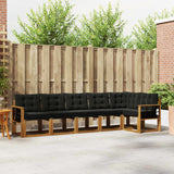 vidaXL Buiten bank set met kussen 6 pcs Natuurlijk en Crème