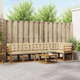 vidaXL Outdoor Sofa Set with Cushions 7 pcs Natural and Cream