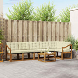 vidaXL Outdoor Sofa Set with Cushions 7 pcs Natural and Cream