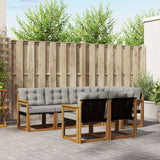 vidaXL Buiten bank set met kussen 7 pcs Natuurlijk en Crème