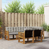 vidaXL Buiten bank set met kussen 7 pcs Natuurlijk en Crème