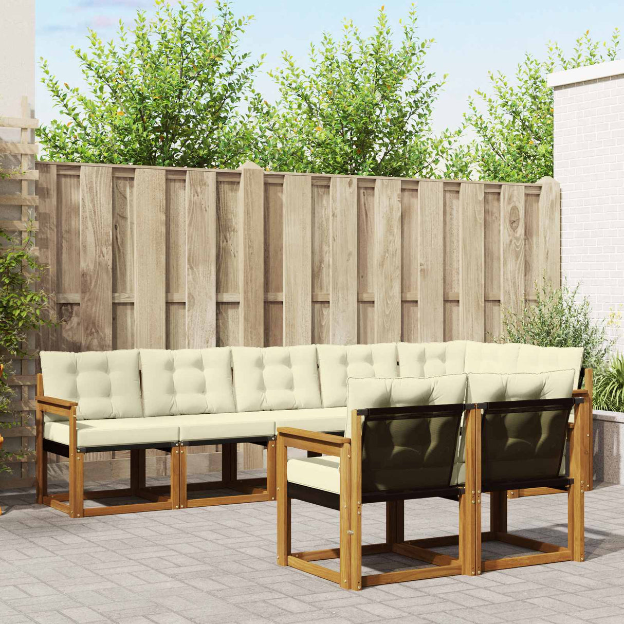 vidaXL Ensemble de banque de construction avec ustensiles 8 pcs Naturel et Crème