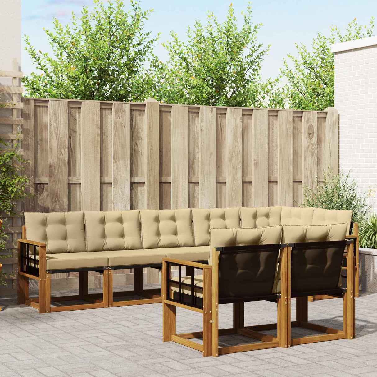 vidaXL Ensemble de banque de construction avec ustensiles 8 pcs Naturel et Crème