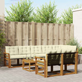 vidaXL Buiten bank set met kussen 9 pcs Natuurlijk en Crème