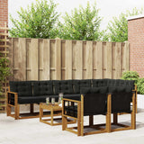 vidaXL Buiten bank set met kussen 9 pcs Natuurlijk en Crème
