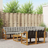 vidaXL Buiten bank set met kussen 9 pcs Natuurlijk en Crème