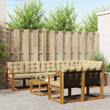 vidaXL Buiten bank set met kussen 9 pcs Natuurlijk en Crème