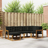 vidaXL Buiten bank set met kussen 6 pcs Natuurlijk en Crème