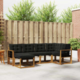 vidaXL Buiten bank set met kussen 6 pcs Natuurlijk en Crème