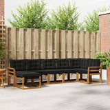 vidaXL Buiten bank set met kussen 7 pcs Natuurlijk en Crème