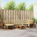 vidaXL Buiten bank set met kussen 8 pcs Natuurlijk en Crème