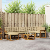 vidaXL Buiten bank set met kussen 8 pcs Natuurlijk en Crème