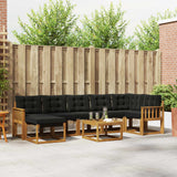 vidaXL Buiten bank set met kussen 8 pcs Natuurlijk en Crème
