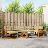 vidaXL Buiten bank set met kussen 8 pcs Natuurlijk en Crème