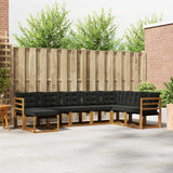 vidaXL Buiten bank set met kussen 8 pcs Natuurlijk en Crème