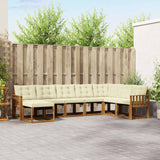 vidaXL Buiten bank set met kussen 8 pcs Natuurlijk en Crème