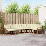 vidaXL Buiten bank set met kussen 8 pcs Natuurlijk en Crème