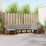 vidaXL Buiten bank set met kussen 8 pcs Natuurlijk en Crème